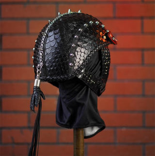 decorative-Half-helmet-Python-Leather