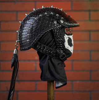 decorative-Half-helmet-Python-Leather